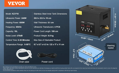 2L 3L 6L 10L 15L Ultrasonic Cleaner Lave-Dishes Portable Washing