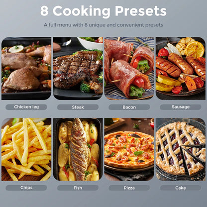 8-in-1 Air Fryer 6 Qt Large Capacity Countertop Home Fryer for Fried Chicken Fries
