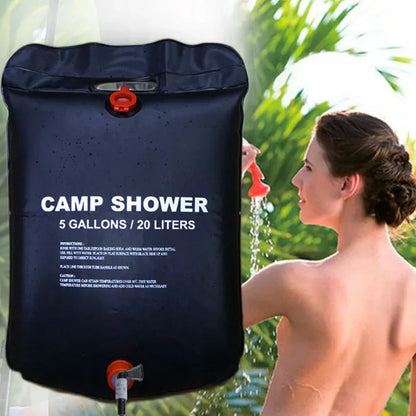 Large-Capacity 20L Outdoor Solar-Heated Portable Camping Shower Bag
