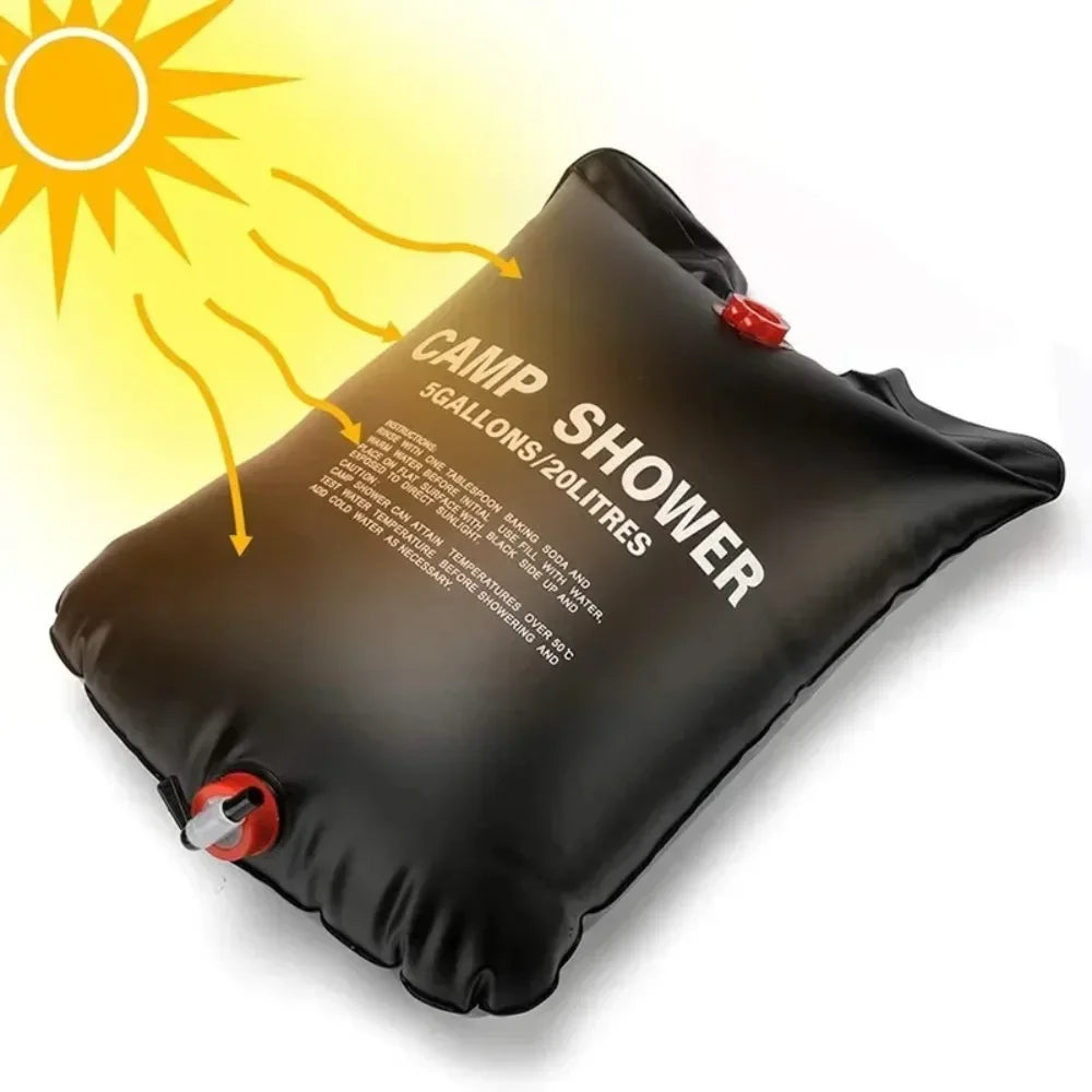 Large-Capacity 20L Outdoor Solar-Heated Portable Camping Shower Bag