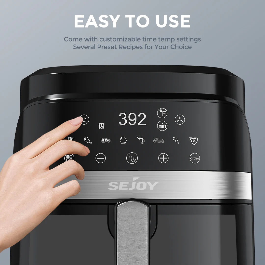 8-in-1 Air Fryer 6 Qt Large Capacity Countertop Home Fryer for Fried Chicken Fries