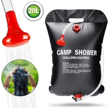 Large-Capacity 20L Outdoor Solar-Heated Portable Camping Shower Bag
