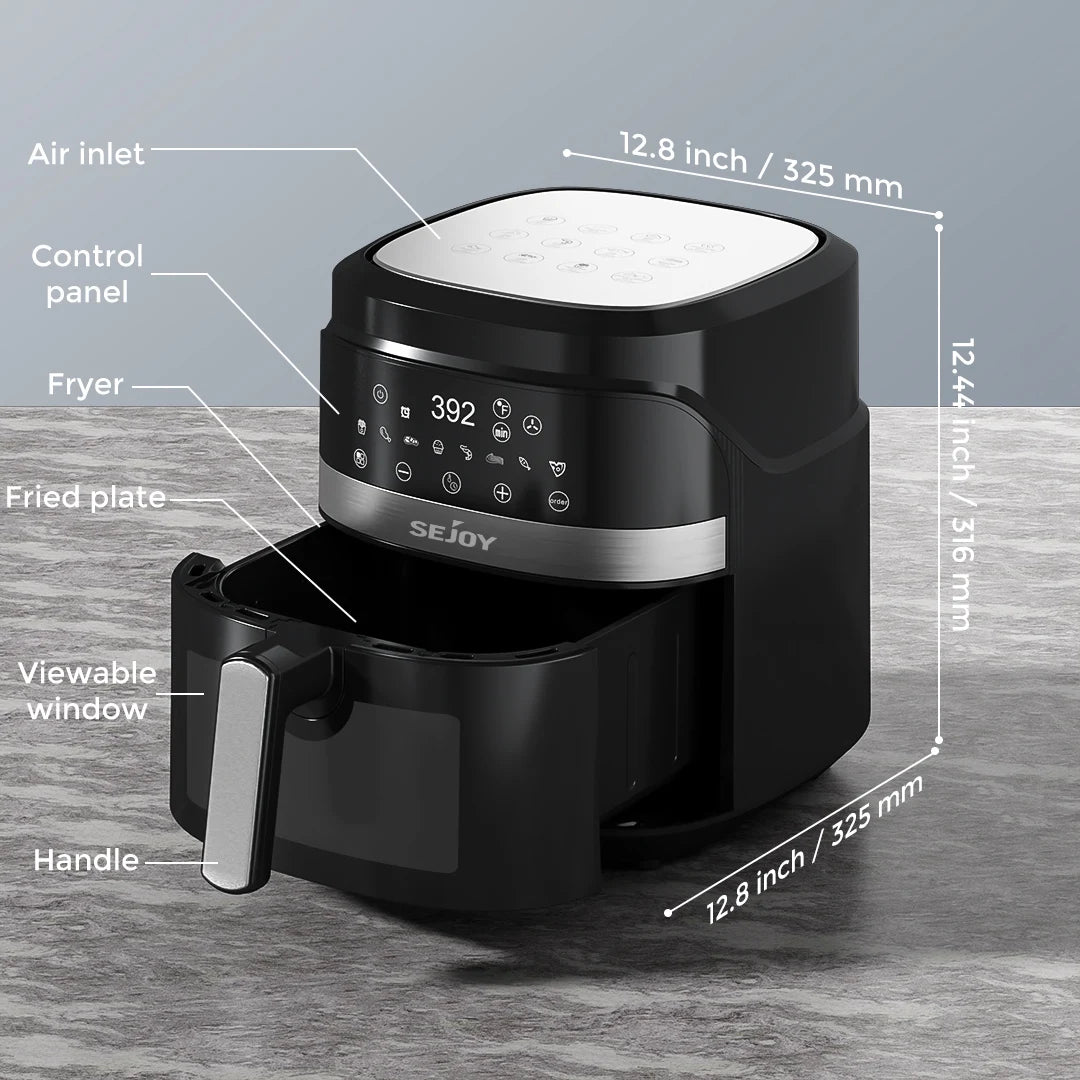 8-in-1 Air Fryer 6 Qt Large Capacity Countertop Home Fryer for Fried Chicken Fries