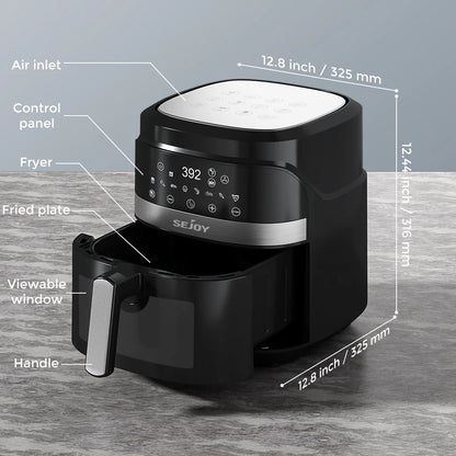 8-in-1 Air Fryer 6 Qt Large Capacity Countertop Home Fryer for Fried Chicken Fries
