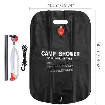 Large-Capacity 20L Outdoor Solar-Heated Portable Camping Shower Bag