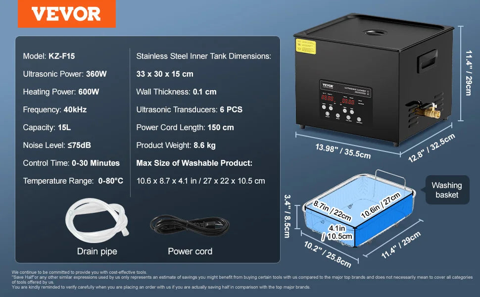 2L 3L 6L 10L 15L Ultrasonic Cleaner Lave-Dishes Portable Washing
