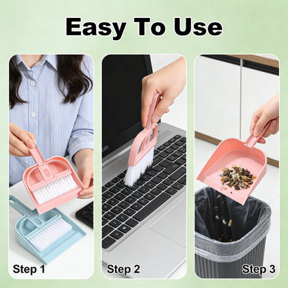 Mini Desk Broom And Dustpan Set Small Handheld Brush Dustpan