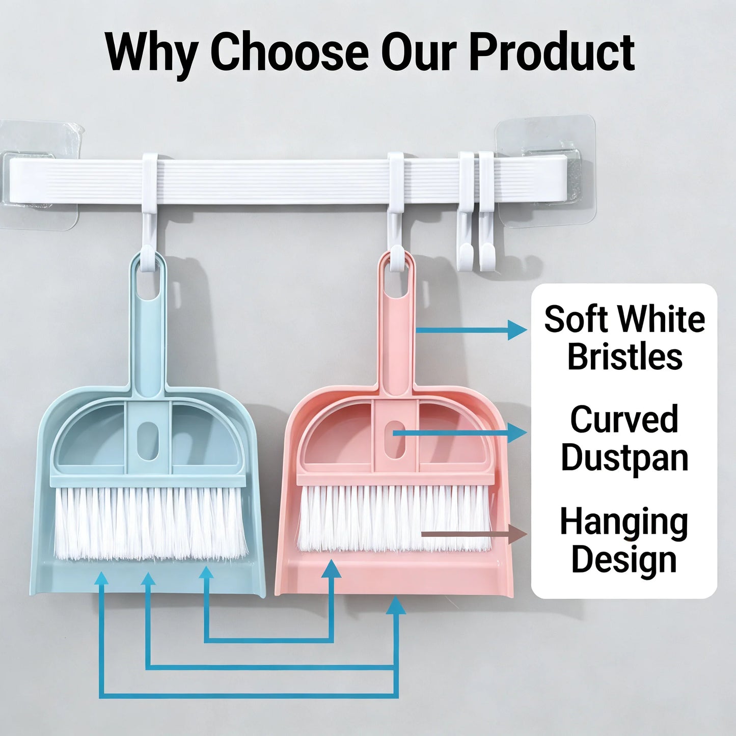 Mini Desk Broom And Dustpan Set Small Handheld Brush Dustpan